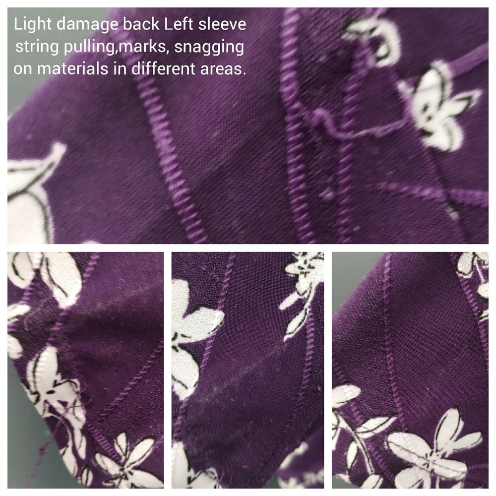 Croft & Barrow Shirt Womens 2X Plus White Purple Top Blouse Floral Casual Ladies - Picture 11 of 12